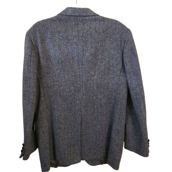 Jack Robbins 60s Vintage Classic Herringbone Tweed Sport Coat Size 43L - Picture 2 of 7